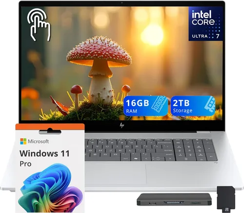 Miniatura 14 de HP Portátil con pantalla táctil HD+ de 17,3", AMD Ryzen 5 7430U, 8 GB de RAM, almacenamiento de 1,5 TB (512 GB SSD + 1 TB Docking Station Set)