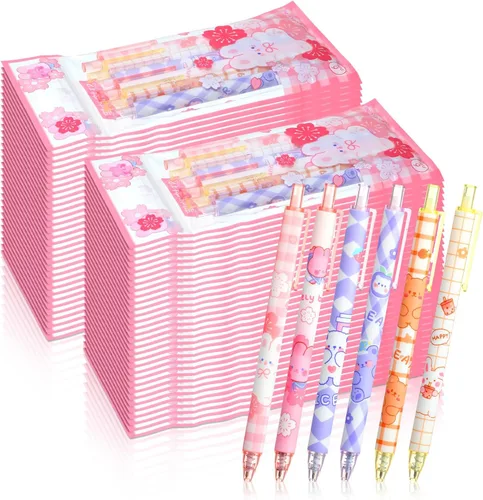 Miniatura 6 de 180 bolígrafos kawaii a granel, lindos bolígrafos kawaii, suministros de papelería, tinta de gel de Navidad, regalos de regreso a clases, tinta