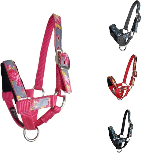 Miniatura 4 de Tahoe Tack Halter de alpaca superpuesto de nailon con banda nasal acolchada - 6 meses de garantía Azul (Blue Aztec)