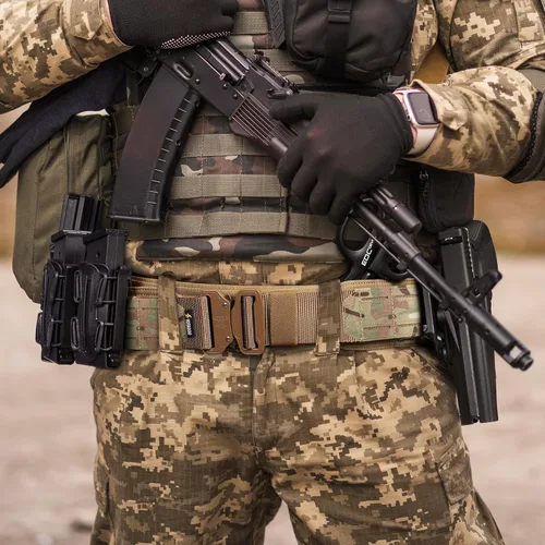 Miniatura 6 de VOTAGOO Cinturón táctico de batalla con hebilla de liberación rápida sistema MOLLE, cinturón resistente para pistola