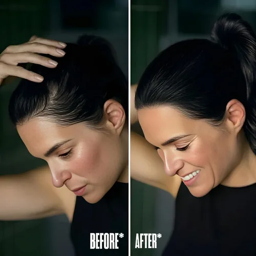 Miniatura 8 de Polvo de línea capilar para retoque de raíz negra, corrector de pérdida de cabello instantánea para cabello delgado, resistente al viento y al