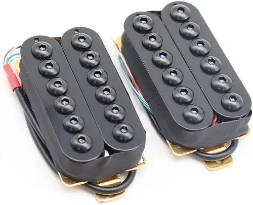 Pastillas Humbucker de guitarra estilo Invader de alto rendimiento Pastillas de cuello y puente de imán de cerámica para piezas de guitarra Negro