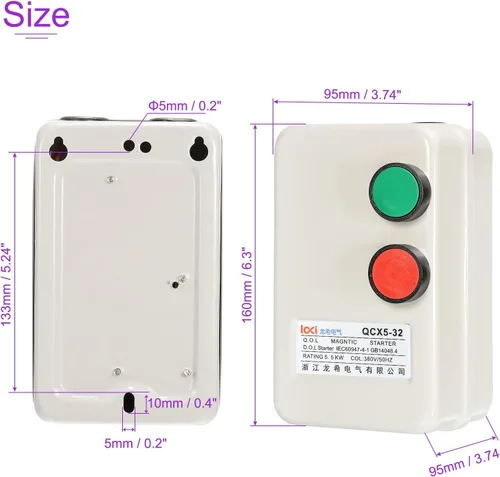 Miniatura 3 de DMiotech 220V 240V 5.5KW Motor eléctrico magnético Control de arranque de Voltios monofásicos trifásicos Interruptores industriales para compresores