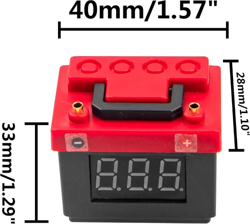 Miniatura 6 de Alarma de bajo voltaje RC Probador de batería Lipo Accesorios de decoración de simulación Compatible con Traxxas TRX4 Axial SCX10 RC4WD D90 Tamiya