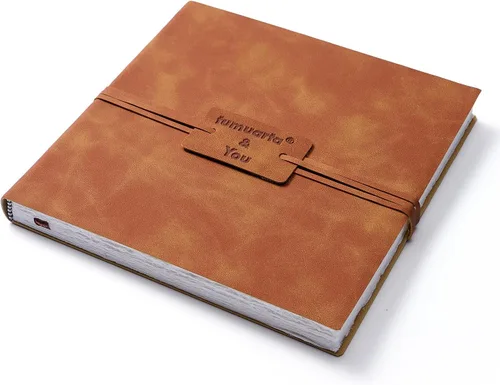 Miniatura 9 de tumuarta Cuaderno de bocetos de papel de acuarela con borde irregular, cuaderno de cuero vintage 100% algodón, 140 libras, 300 GSM, diario hecho a