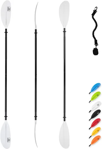 OCEANBROAD - Remo de kayak de 86 pulgadas/218 cm, 90.5 pulgadas/230 cm, 95 pulgadas/241 cm, remo de aleación para kayak, bote y canoa con correa de