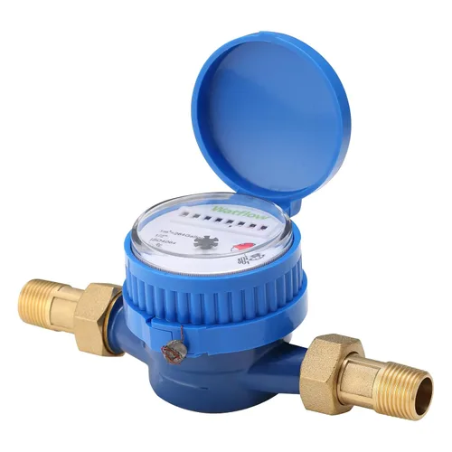 DN15 Medidor de Agua 1/2" NPT, Certificación ISO4064, Medidor de Flujo Cúbico de Agua, Medidor de Agua Fría para Jardín/Hogar/Departamento,