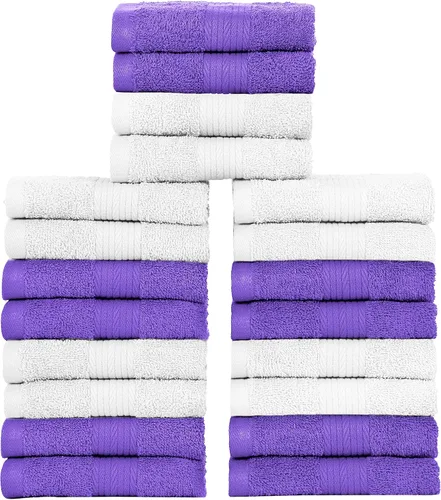 Miniatura 11 de Ample Decor Juego de 12 toallas de baño de 600 GSM, 100% algodón, 4 toallas de baño, 4 toallas de mano, 4 paños de lavado, absorbentes y suaves
