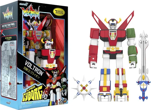 Super7 Super Cyborg Voltron - Figura de acción Voltron de 11 pulgadas con accesorios, coleccionables clásicos de dibujos animados y juguetes retro