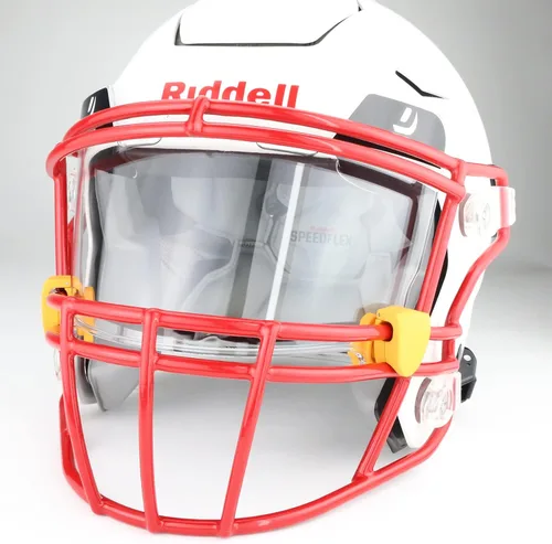 Miniatura 8 de Juego de visera de fútbol con casco de fútbol y protector bucal para jóvenes y adultos, revo transparente