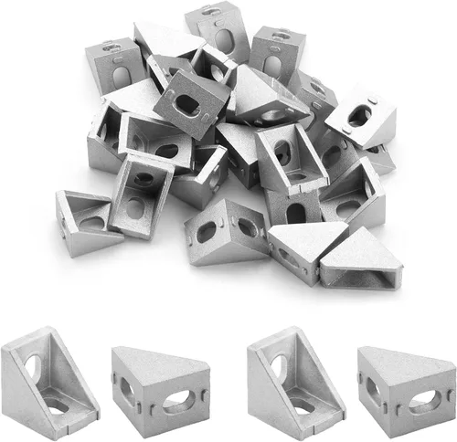 Miniatura 9 de MroMax Soporte de ángulo interior de aleación de aluminio, soporte de junta interior adecuado para perfil de extrusión de aluminio serie 2020, 10