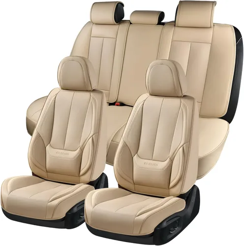 Miniatura 24 de Coverado Juego completo de fundas de asiento de automóvil, fundas de asiento negras para asientos delanteros y traseros de automóvil, protector
