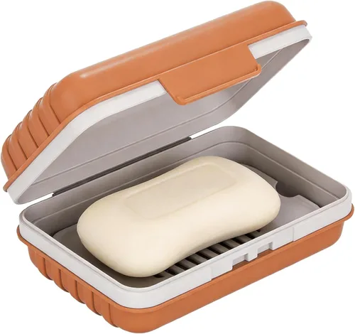 Miniatura 11 de Doter Estuche de jabón de viaje, contenedor de jabón a prueba de fugas con tapa, soporte portátil para jabón de barra para viajes, jaboneras