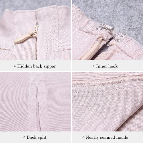 Miniatura 5 de HLBandage Vestido de vendaje ajustado de rayón y midi sin mangas con cuello alto para mujer