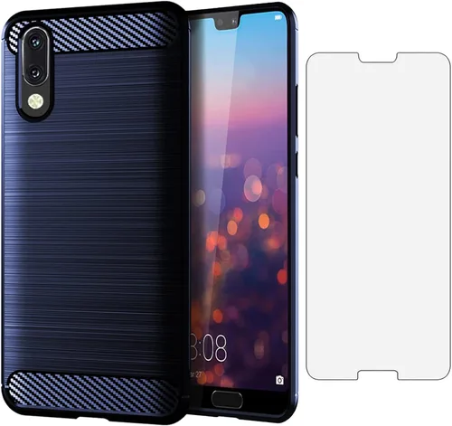 Miniatura 9 de Asuwish Funda de teléfono para Huawei P20 con protector de pantalla de vidrio templado y accesorios para celda, delgada y suave, goma de silicona