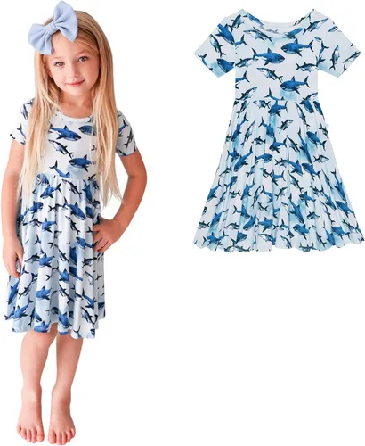 Miniatura 26 de Posh Peanut - Vestidos para niñas – Vestido suave para niña hecho con viscosa de bambú – Vestidos de otoño, primavera y verano para niñas