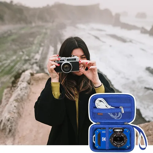 Miniatura 7 de Elonbo KODAK - Funda de transporte para cámara digital KODAK PIXPRO WPZ2, bolsa de viaje dura KODAK WPZ2, resistente al agua, a prueba de golpes