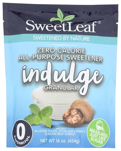 SweetLeaf Indulge Edulcorante – Sustituto de azúcar con stevia, fruta del monje, alulosa e inulina, uso para hornear, cocinar o café, alternativa de