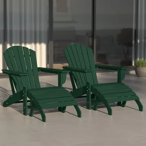Miniatura 23 de WestinTrends Dylan - Silla Adirondack para exteriores con otomana, juego de 2 piezas, color negro