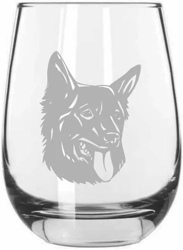Miniatura 116 de Sakhalin Husky Dog - Copa de vino grabada personalizada de 15.25 onzas sin tallo