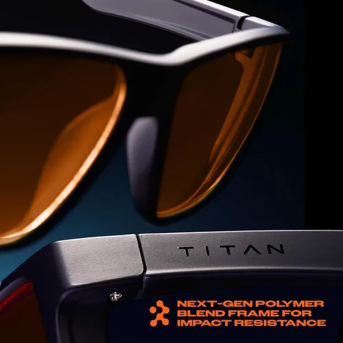 Miniatura 6 de Titan - Lentes de juego anti luz azul para hombre, protección UV400, bloqueo de luz azul para computadora, fatiga ocular Negro