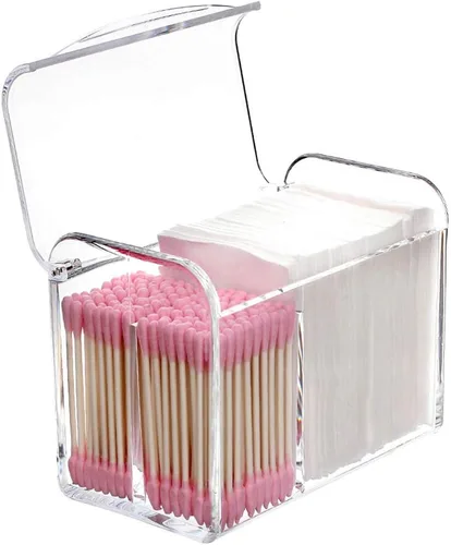 Miniatura 7 de Sooyee Qtip Holder - Organizador de baño, organizador de almacenamiento de acrílico Q Tip, soporte para hisopos de algodón, dispensador Qtip