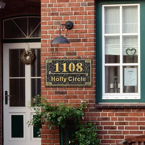 Miniatura 2 de Letrero de dirección fundido personalizado con número de casa, placa de dirección de casa de 12 pulgadas, letrero de número de Steet House