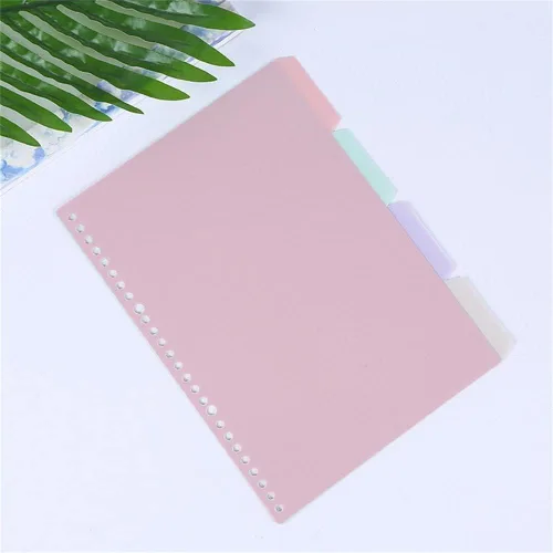 4 separadores de carpetas multicolor rosa, etiquetas de página de índice, separadores de carpetas de plástico para suministros de oficina escolar