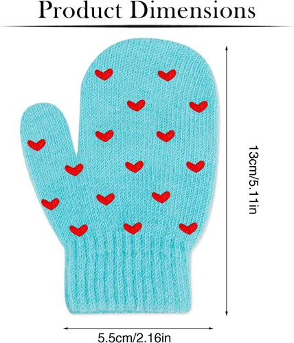 Miniatura 3 de ONESING 5 pares de guantes de invierno negros para bebés y niñas - Guantes cálidos para recién nacidos