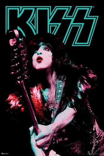 Miniatura 2 de Póster de beso laminado Starchild Duotone Live Paul Stanley Kiss Band Merchandise Kiss Collectibles Kiss Memorabilia Heavy Metal Music Merch 1970s