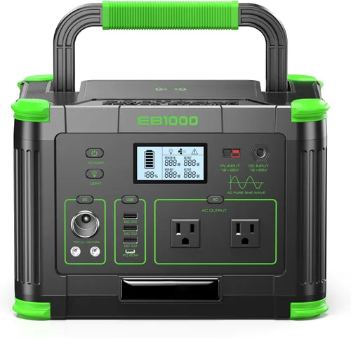 Miniatura 9 de Estación de energía portátil de 500 W, 519.48 Wh/140400 mAh, generador solar, batería de litio de reserva, fuente de alimentación con 2 salidas
