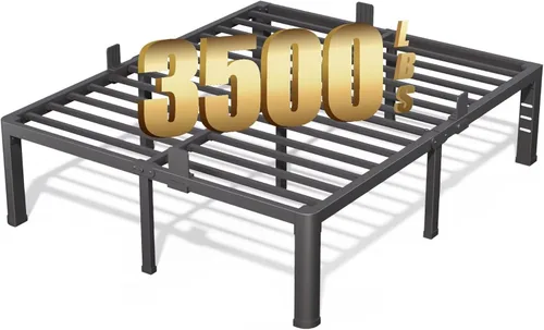 Miniatura 12 de FUIOBYVV Base de cama individual de 18 pulgadas con esquinas redondeadas y agujero para cabecero, retenedores de colchón de 3500 libras, listones