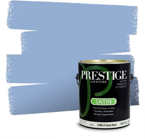 Miniatura 1531 de Pintura Exterior + imprimación PRESTIGE, todo-en-uno, 1 galón, acabado mate, color comparable al Valspar* Royal Gray* VS151-Gris real
