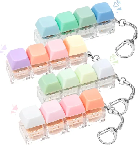 Miniatura 19 de Juguete Fidget de Teclado, 2 Piezas Llavero de Teclado Fidget Clicker de Teclado Fidget Silencioso Ruidoso Clicker Fidgets para Adultos Alivio