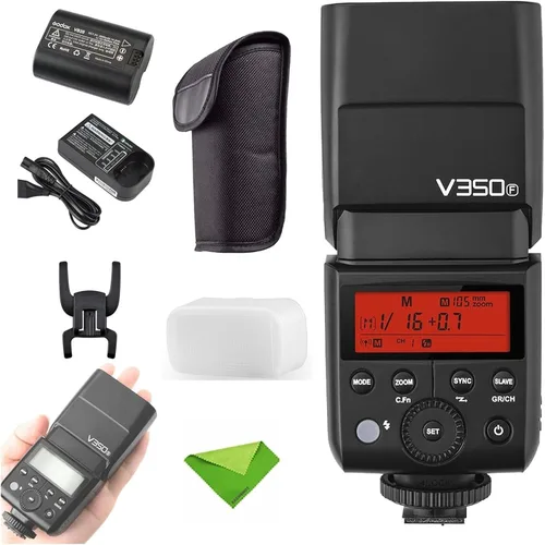 Godox V350F TTL Flash para Fuji FujiFilm 1/8000s GN36 HSS Cámara Flash con batería 2000mAH 500 veces Full Power Flash 0.1s-1.7s Recycle Time Flash