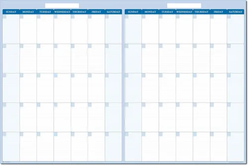 Miniatura 4 de 24" X 18" Sky Blue 60-Day Premium Dry-Erase Vertical Wall Planner - Lasts a lifetime wihtout staining. Marker and Eraser Included
