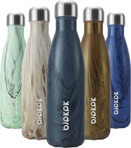Miniatura 37 de BJPKPK Botella de Agua Aislada 17oz Botellas de Agua de Acero Inoxidable Apta para Lavavajillas Metal Térmica Mantiene Frío y Caliente, Gris Niebla