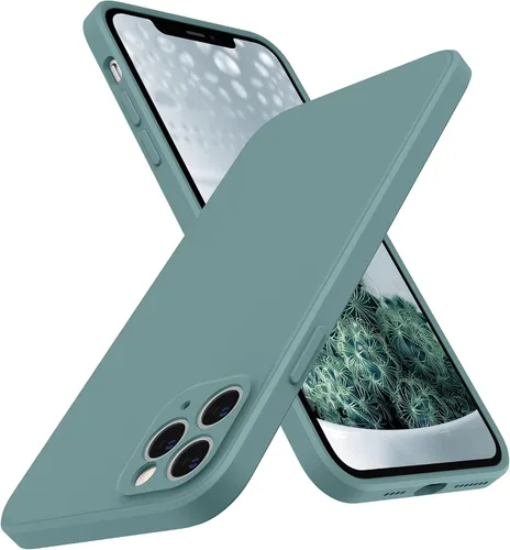 Miniatura 10 de SURPHY Funda de diseño para iPhone 11 Pro Max con protección para cámara, diseño de borde recto, silicona líquida delgada, piedra