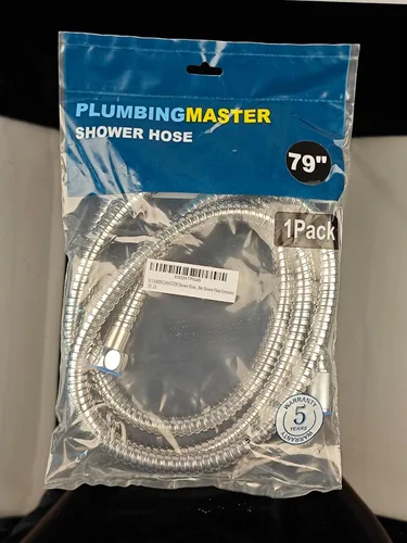 Miniatura 7 de Reemplazo de manguera de cabezal de ducha de mano de acero inoxidable de 79 pulgadas con tuerca de latón extensión de manguera de ducha flexible