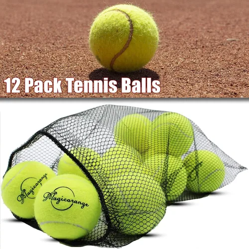 Miniatura 8 de Magicorange Pelotas de tenis, paquete de 12 pelotas de tenis de entrenamiento avanzado, pelotas de práctica, vienen con bolsa de malla para un fácil