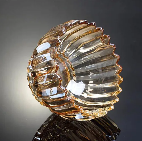 Miniatura 6 de Plato de caramelos de cristal con cubierta, cuenco de caramelos de cristal, plato de frutas, cuenco decorativo (ámbar)