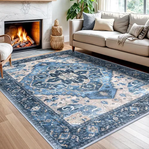 Miniatura 19 de SIILOOM Alfombra lavable de 2 x 3 pies, alfombra suave color taupe ceniza para entrada, tapete antideslizante para puerta de interior, tapete