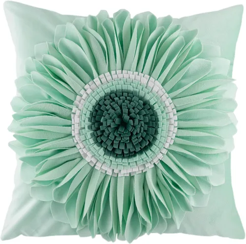 Miniatura 25 de OiseauVoler - Funda de cojín decorativa, hecha a mano, con girasol 3D, para sala de estar, hogar, cama, decoración de 18x18 pulgadas Azul-azul
