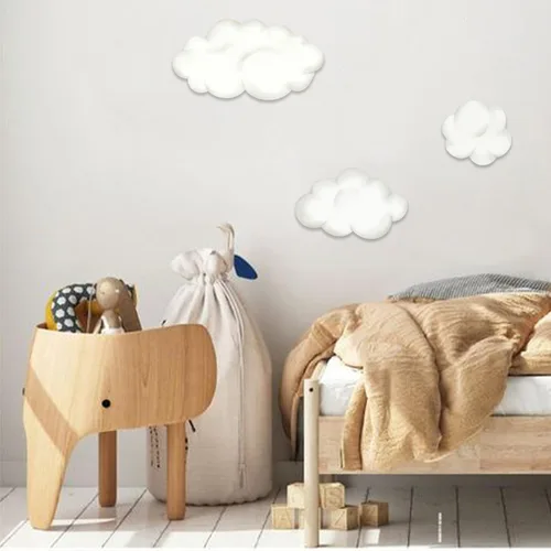 Miniatura 4 de Juego de calcomanías de pared de nubes de acuarela, calcomanías para guardería, habitación de bebé, sala de juegos, dormitorio, calcomanías de papel