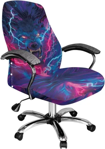 Miniatura 23 de Funda para silla de oficina de mármol morado, lavable, funda para silla de escritorio, fundas para silla de computadora para silla giratoria, silla