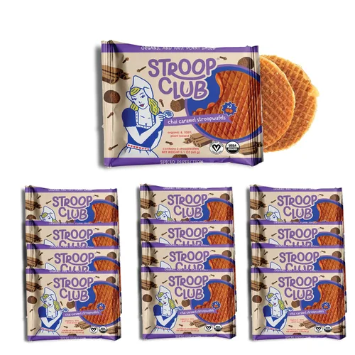 Stroop Club Stroopwafel de Caramelo Orgánico Infusionado con Chai | Indulgencia Vegana, a Base de Plantas y Aprobada por los Holandeses - 24