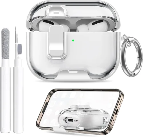 Miniatura 23 de Funda compatible con Airpods Pro 3 (2025) con soporte para teléfono y kit de limpieza, bonito clip de silicona suave para Apple AirPods Pro de 3ª