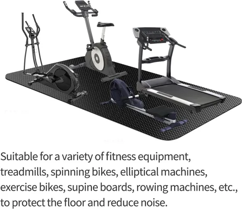 Miniatura 4 de Alfombrilla para caminadora, alfombrilla para bicicleta compatible con bicicleta Peloton, caminadora elíptica, almohadilla plegable