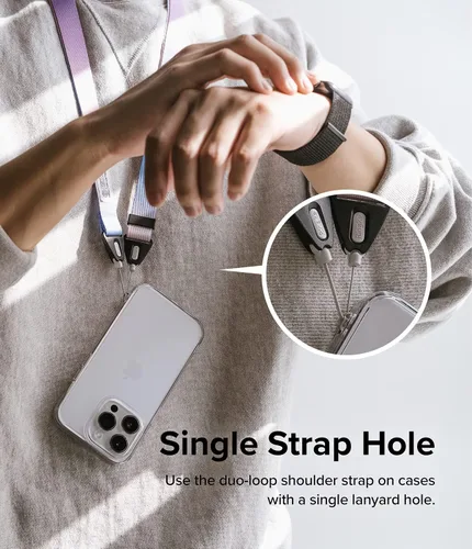 Miniatura 6 de Ringke Aurora - Cordón de teléfono para iPhone 17 Pro Max y la mayoría de los teléfonos inteligentes [hebilla de un toque], correa de hombro