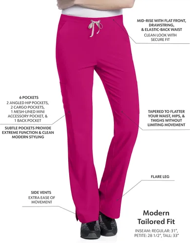 Miniatura 4 de Urbane Women's Performance Tailored Fit Stretch 6-Pkt Cargo Scrub Pants 9312